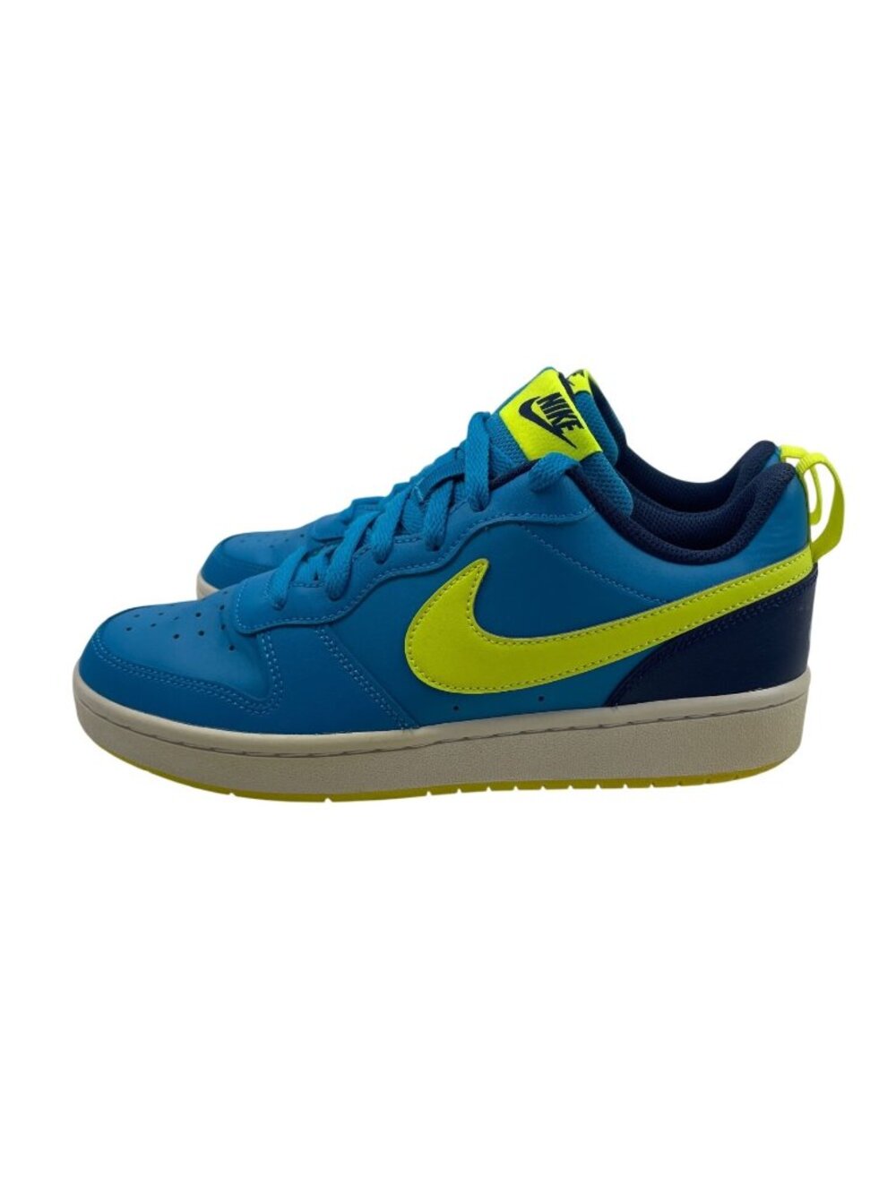 Nike Court Borough Low 2 Blue Lemon Venom Tennis Shoes Sneakers Size 7Y Youth